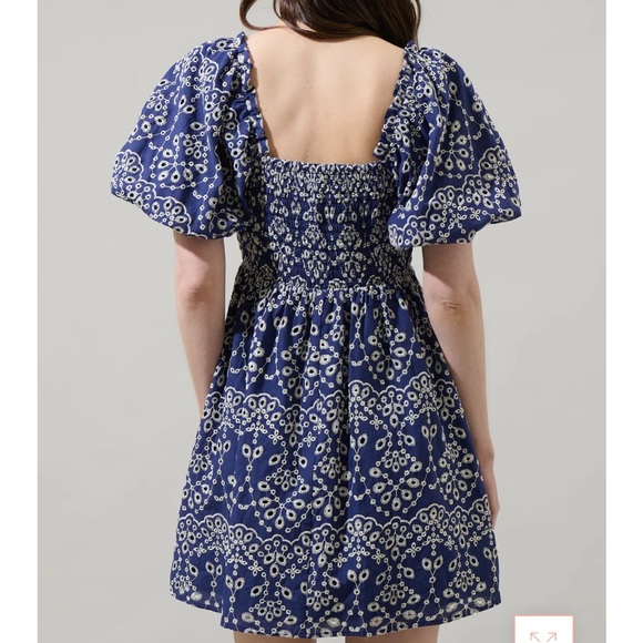 Sugarlips Blue and White Floral Mini Dress - Picture 3 of 4